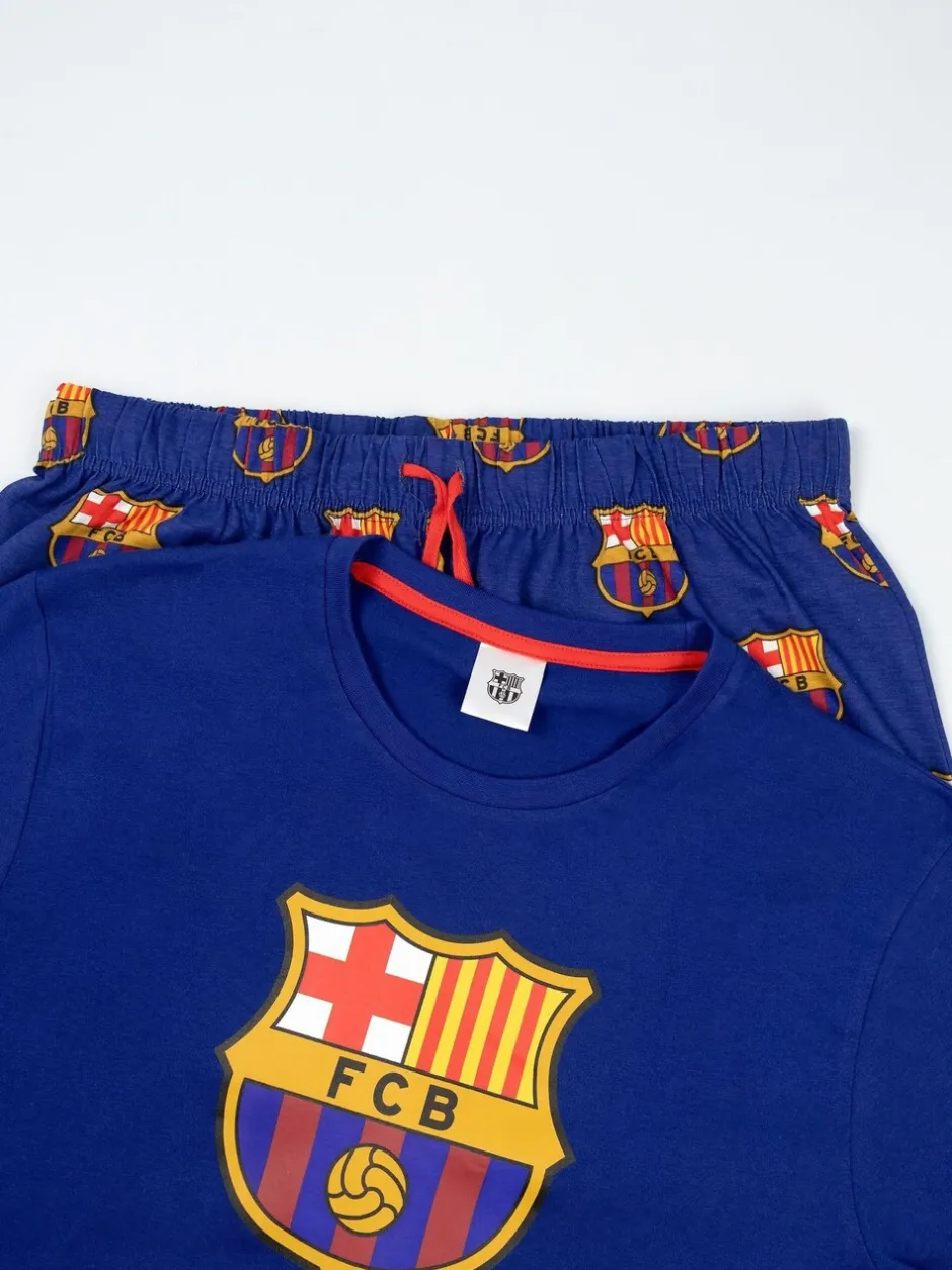 Pyjama's|Loungewear*Vanilla Underground FC Barcelon Short Sleeve Long Leg Pyjamas Set