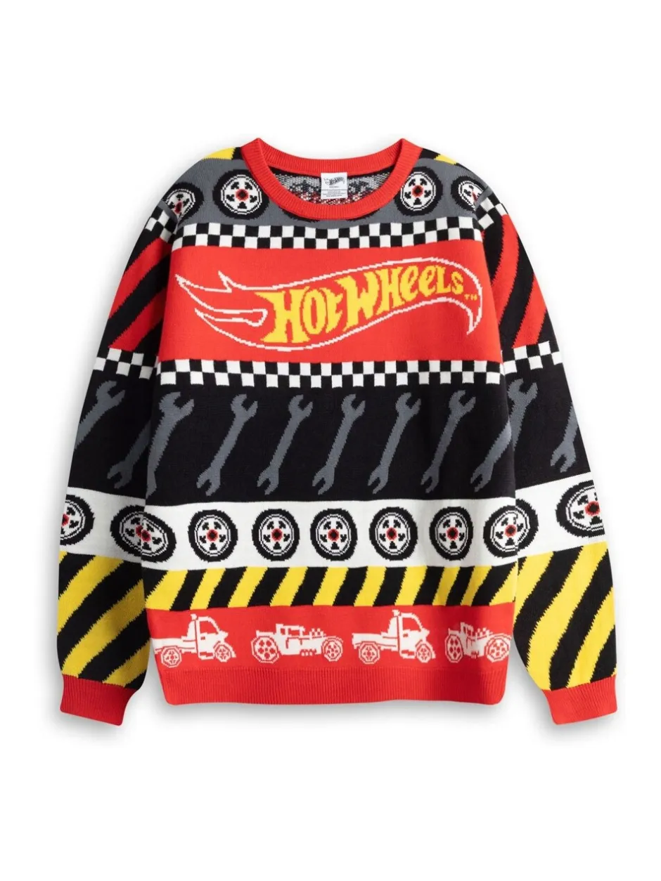 Truien En Breisels*Vanilla Underground Hot Wheels Tyre & Spanner Fairisle Christmas Jumper