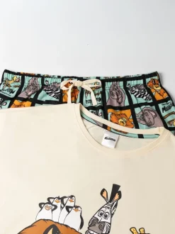 Pyjama's*Vanilla Underground Madagascar Cotton Short Sleeve Long Leg Pyjamas Set