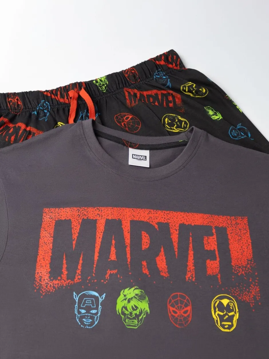 Pyjama's|Vanilla Underground Marvel Avengers 100% Cotton Short Sleeve Long Leg Pyjamas Set