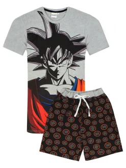 Pyjama's|Vanilla Underground Mens Dragon Ball Z Goku Short Sleeve Long Leg Pyjamas Set