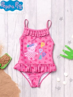 Badkleding|Badkleding|Vanilla Underground Peppa Pig badpak en ponchoset met handdoek voor meisjes.