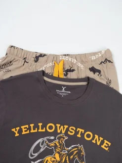 Pyjama's*Vanilla Underground Yellowstone Short Sleeve Long Leg Pyjamas Set