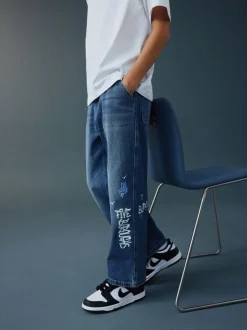 Jeans*Next Varsity all-over Print middenblauwe Denim - Authentieke jeans (3-16jr)