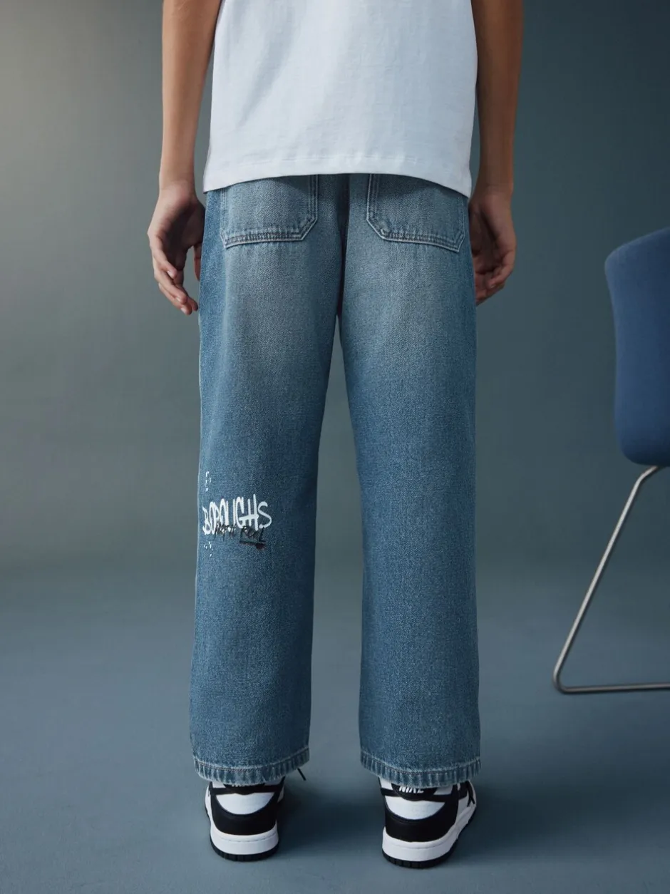 Jeans*Next Varsity all-over Print middenblauwe Denim - Authentieke jeans (3-16jr)