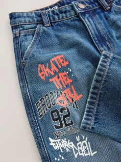 Jeans*Next Varsity all-over Print middenblauwe Denim - Authentieke jeans (3-16jr)