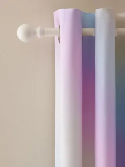 Gordijnen|Gordijnen*Next Verduisterende ombre ringgordijnen met regenboogprint