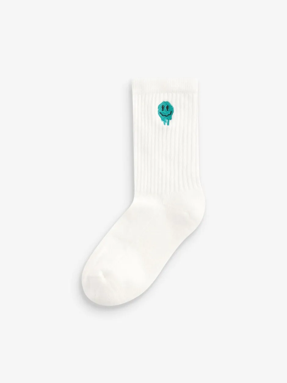 Sokken|Next - Sport Rib Socks 5 Pack Versierde smiley's