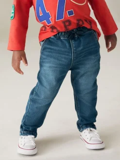 Jeans En Joggingbroeken|Jeans*Next - Superzachte jeans met stretch en elastische taille (3 mnd-7 jr) Vintage wassing