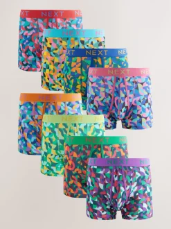 Ondergoed|Ondergoed|Next - 8 Boxershorts zonder plooi Vrolijk gekleurd geometrisch motief
