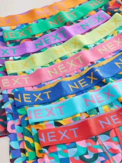 Ondergoed|Ondergoed|Next - 8 Boxershorts zonder plooi Vrolijk gekleurd geometrisch motief