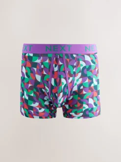 Ondergoed|Ondergoed|Next - 8 Boxershorts zonder plooi Vrolijk gekleurd geometrisch motief