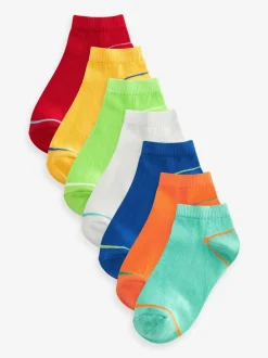 Sokken|Next Vrolijke regenboogkleuren - Verpakking van 7 paar sneakersokken met hoog aandeel katoen