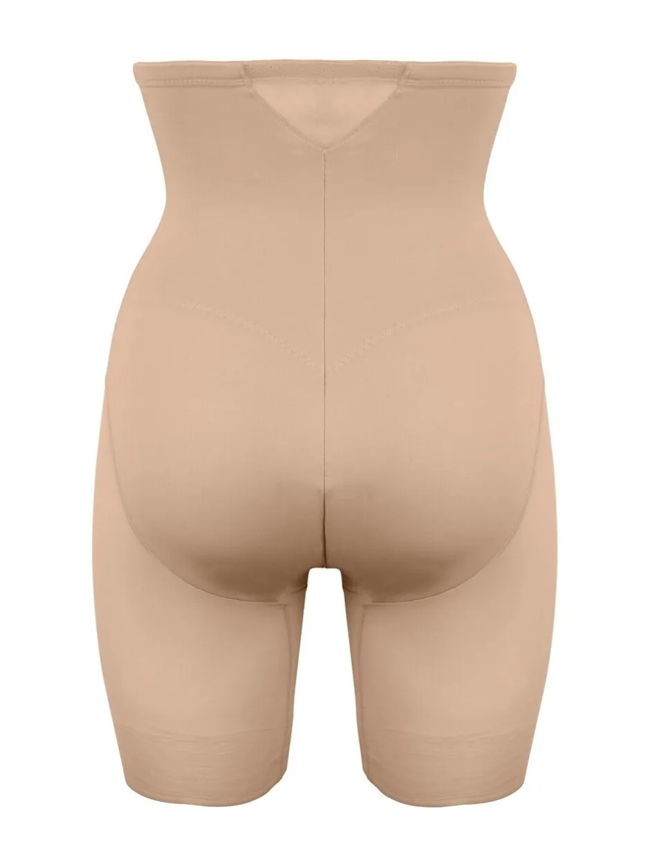 Shapewear|Miraclesuit - - Doorschijnende dijlange stroomlijnende short met hoge taille Warm beige