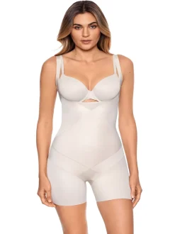 Shapewear|Miraclesuit - Shapewear - Extrasterk vormgevende body met directe buikcorrectie Warm beige