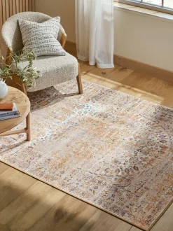 Vloerkleden En Lopers|Vloerkleden En Lopers*Next Wasbaar Oosters vloerkleed met emporium-motief Honinggeel