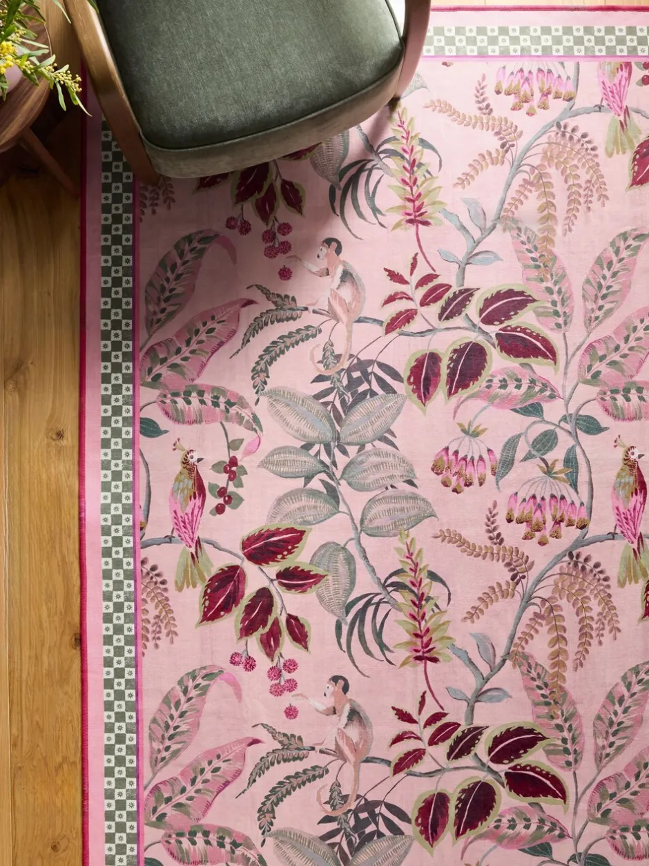 Vloerkleden En Lopers|Vloerkleden En Lopers|Next Wasbare loper met exotische aap en bloemen