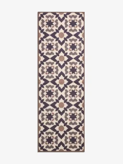 Vloerkleden En Lopers|Vloerkleden En Lopers*Next Wasbare loper met geometrische tegelprint Chocoladebruin