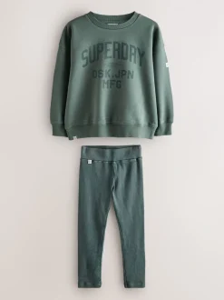 Sweaters En Hoody´S*Superdry - Leggings Set Washed groen
