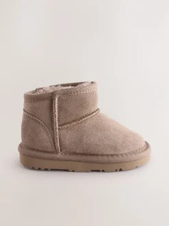 Boots|Next Waterafstotend nertsbruin - Suède instaplaarzen