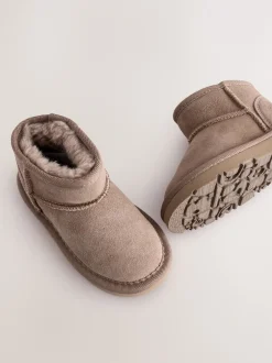 Boots|Next Waterafstotend nertsbruin - Suède instaplaarzen