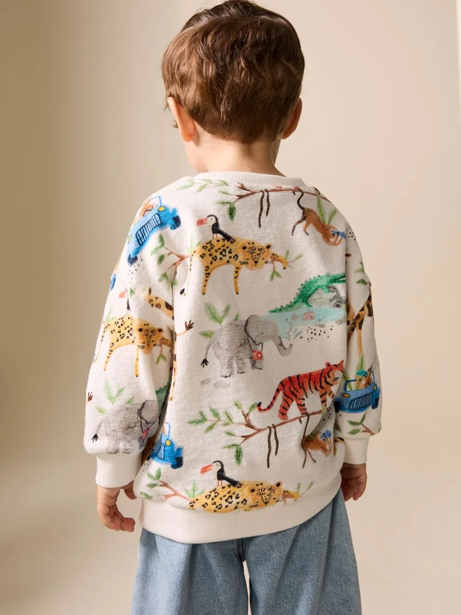 Sweaters En Hoody´S*Next Watercolour Animals - Sweatshirt met ronde hals en all-over print (3 mnd - 7 jr)