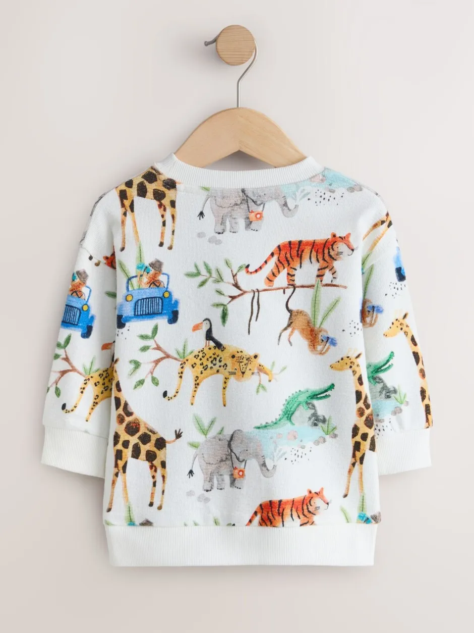 Sweaters En Hoody´S*Next Watercolour Animals - Sweatshirt met ronde hals en all-over print (3 mnd - 7 jr)