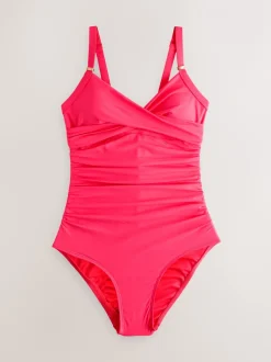 Badkleding*Next - Vormgevend badpak met buikcorrectie Watermeloenroze