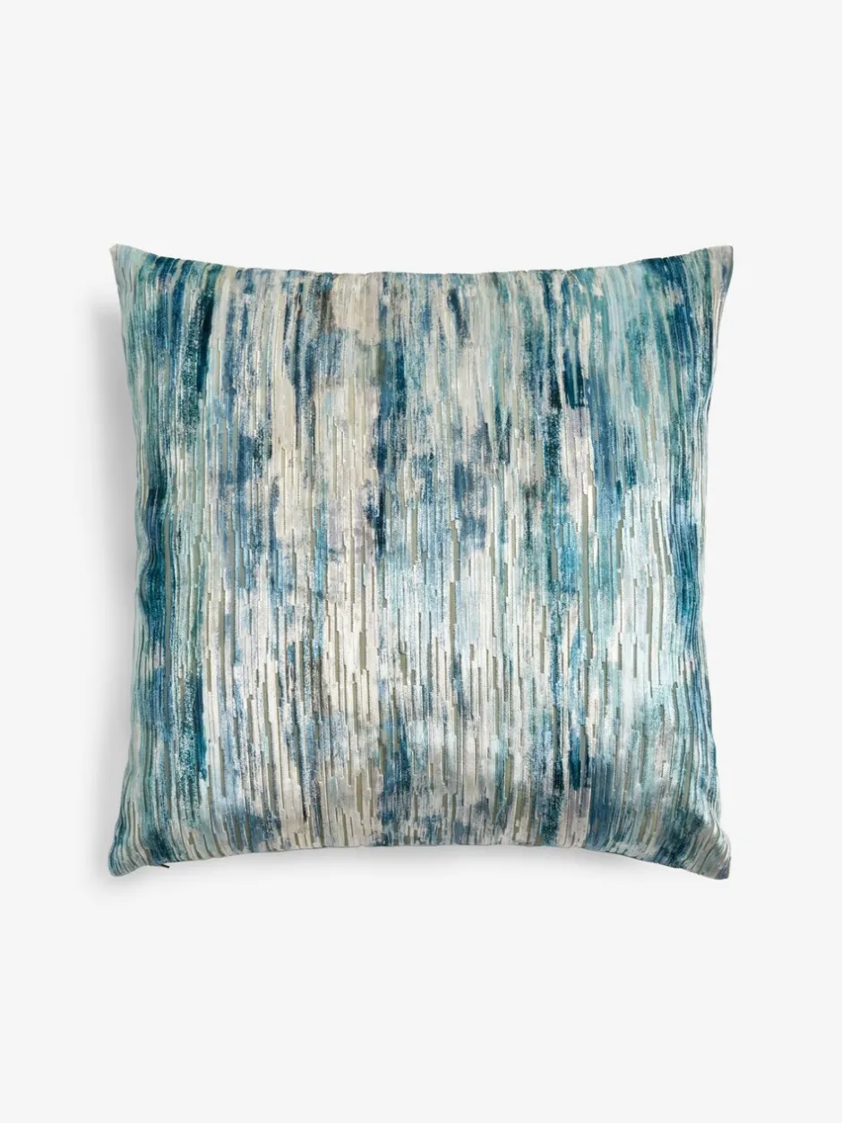Kussentjes En Plaids|Kussentjes En Plaids|Next Wazig velours gestreept kussen Blauw