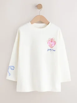 T-Shirts|Next White Charm - Top met lange mouwen en pailletten (3-16jr)