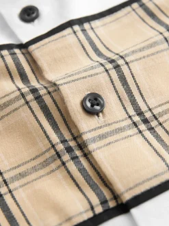 Shirts|Next White Check Splice - Short Sleeve Smart Shirt (3-16yrs)