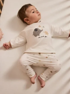 Sets En Outfits|Tops*Next White Delicate Safari - Babyset van top en legging (0mnd -2jr)