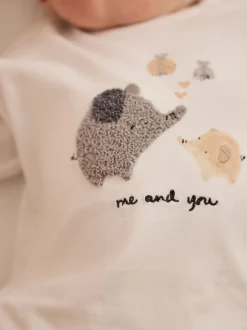 Sets En Outfits|Tops*Next White Delicate Safari - Babyset van top en legging (0mnd -2jr)