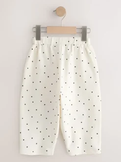 Broeken En Leggings|Next - Embellished Barrel Trousers (3mths-7yrs) White Mono Spot Bears