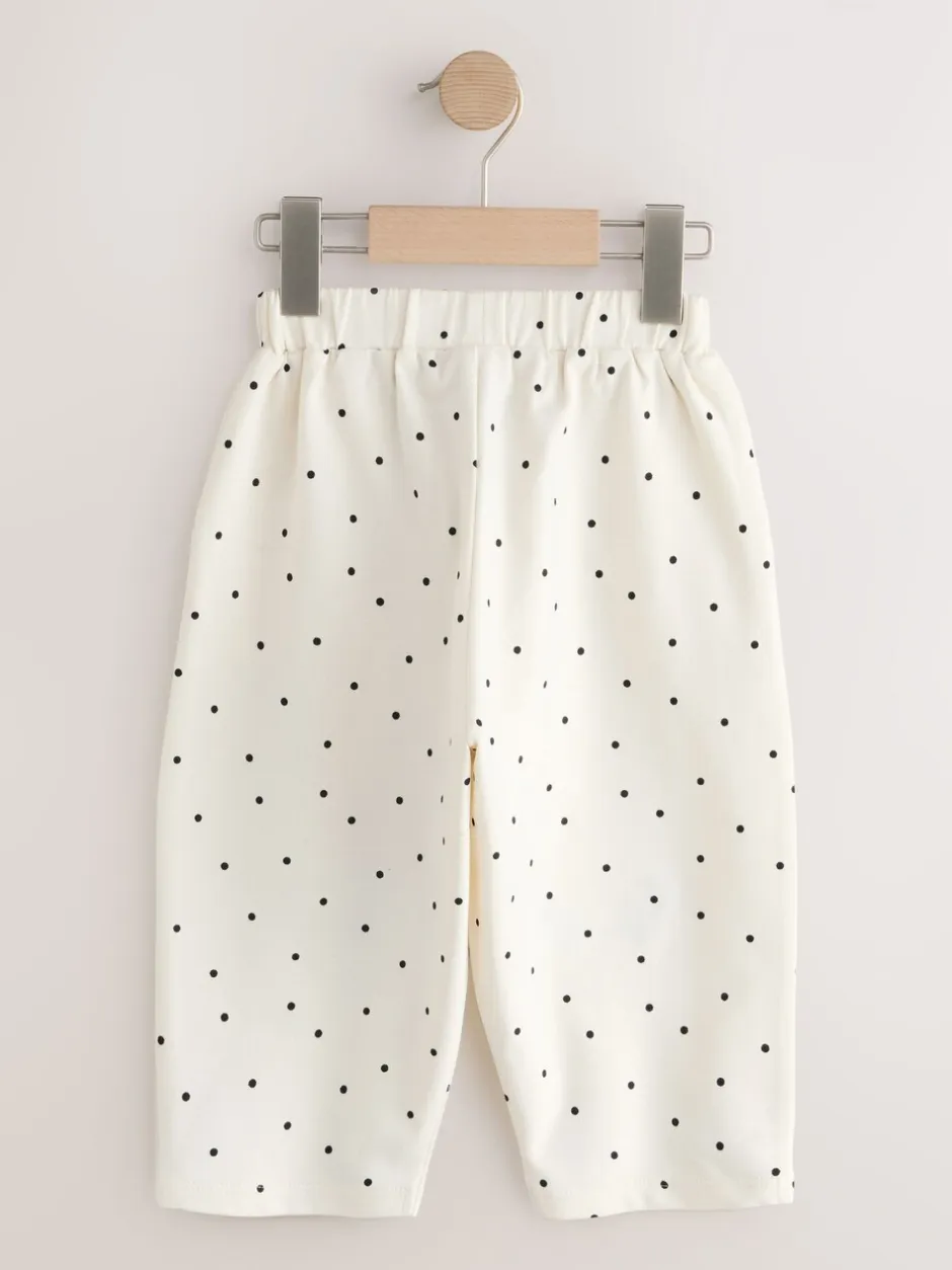 Broeken En Leggings|Next - Embellished Barrel Trousers (3mths-7yrs) White Mono Spot Bears