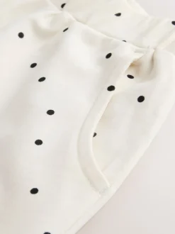 Broeken En Leggings|Next - Embellished Barrel Trousers (3mths-7yrs) White Mono Spot Bears