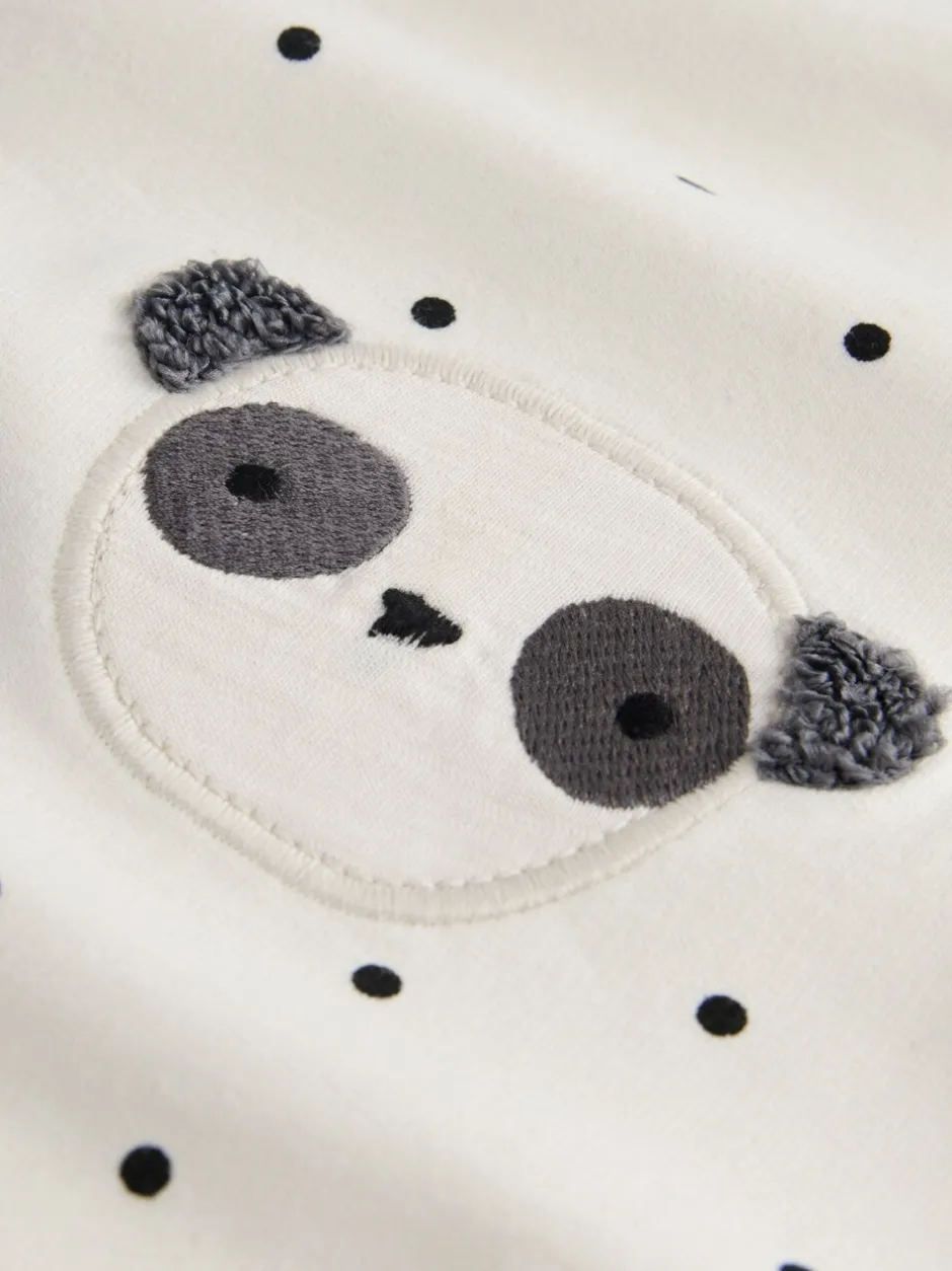 Broeken En Leggings|Next - Embellished Barrel Trousers (3mths-7yrs) White Mono Spot Bears