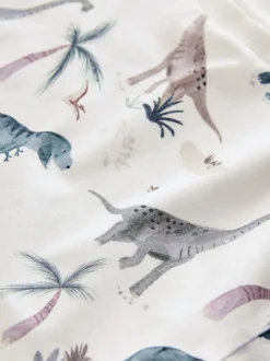 Tops|T-Shirts|Next - Short Sleeve All-Over Print T-Shirt (3 Month-7 Years) (3mths-7yrs) White Watercolour Dinosaurs