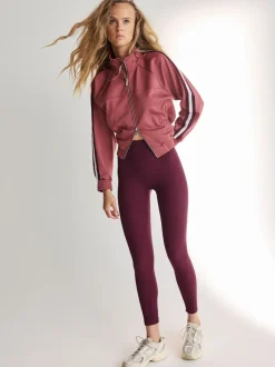 Leggings En Joggingbroeken|Next Wijnrood - Geribbelde naadloze legging met hoge taille