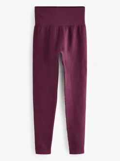 Leggings En Joggingbroeken|Next Wijnrood - Geribbelde naadloze legging met hoge taille