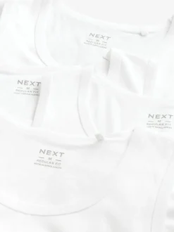 T-Shirts En Hemden|Next - 100% Cotton Vests 4 Pack Wit