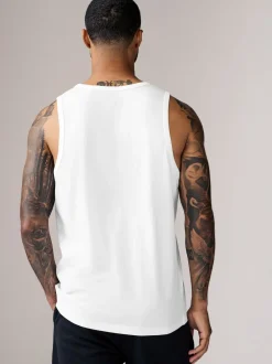 T-Shirts En Hemden|Next - 100% Cotton Vests 4 Pack Wit