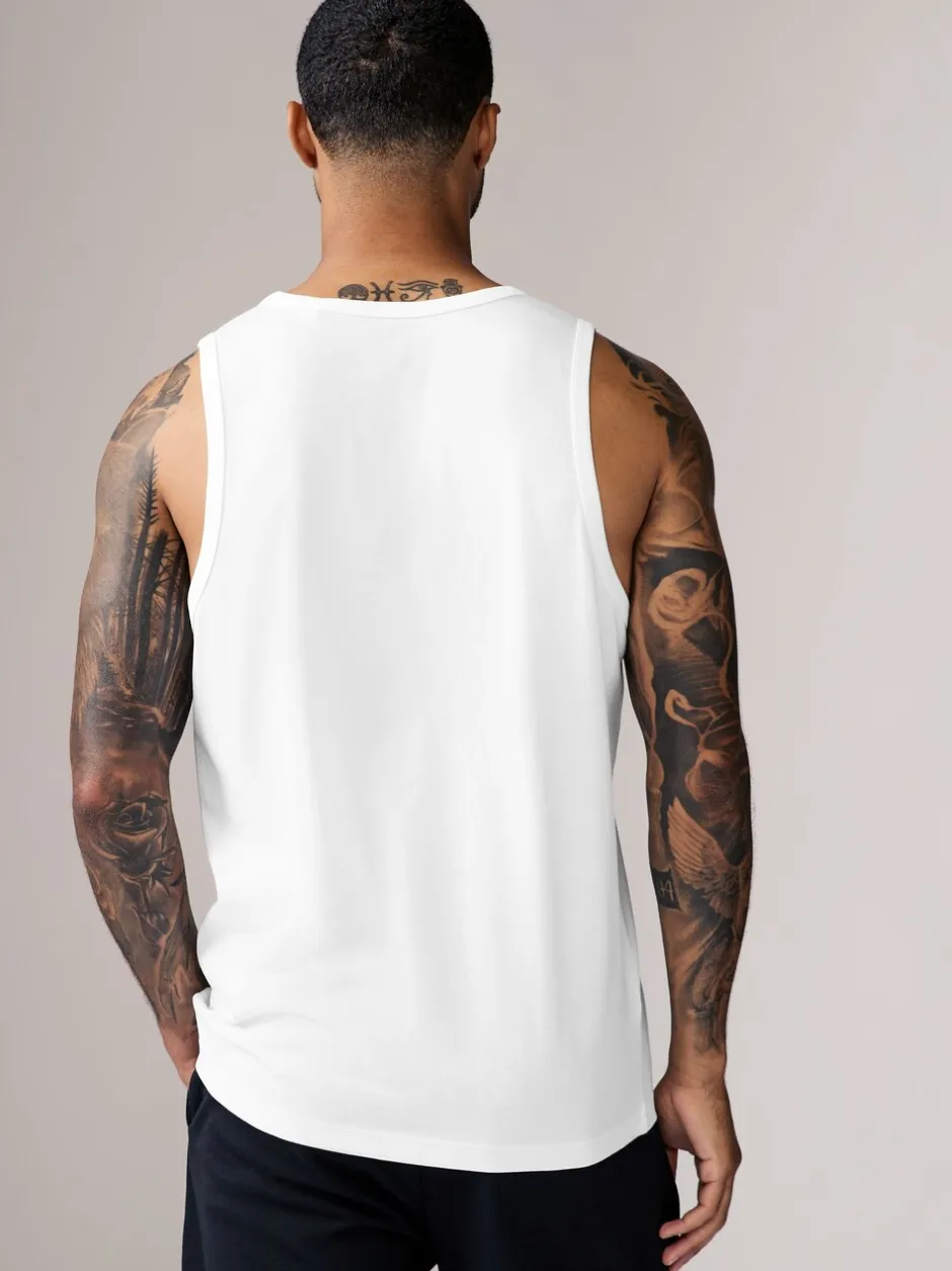 T-Shirts En Hemden|Next - 100% Cotton Vests 4 Pack Wit