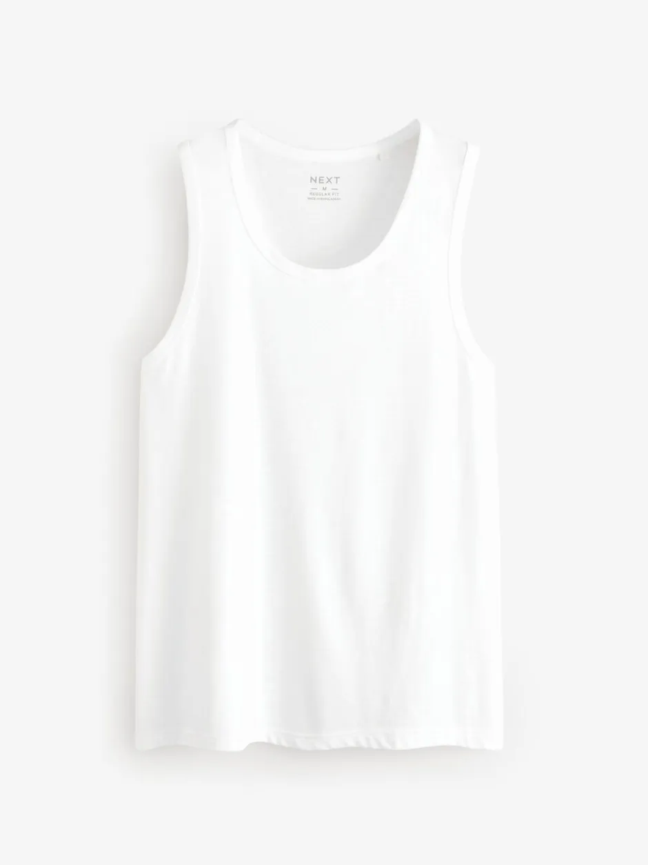 T-Shirts En Hemden|Next - 100% Cotton Vests 4 Pack Wit