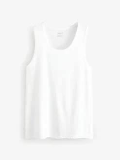 T-Shirts En Hemden|Next - 100% Cotton Vests 4 Pack Wit