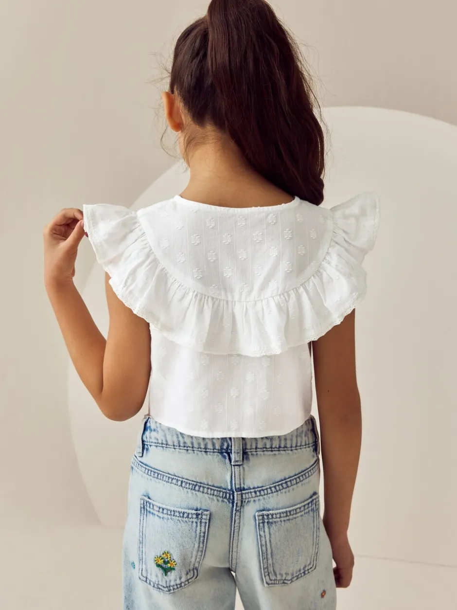 Overhemden En Blouses*Next - 100% katoenen blouse met strik aan de voorkant (3 - 16 jr) Wit