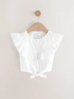 Overhemden En Blouses*Next - 100% katoenen blouse met strik aan de voorkant (3 - 16 jr) Wit