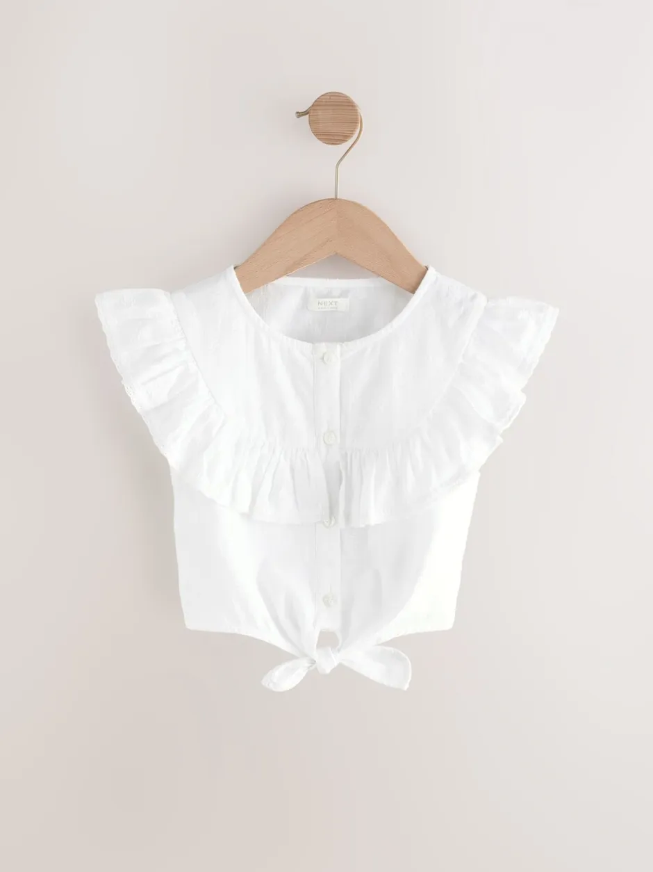 Overhemden En Blouses*Next - 100% katoenen blouse met strik aan de voorkant (3 - 16 jr) Wit