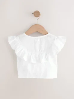 Overhemden En Blouses*Next - 100% katoenen blouse met strik aan de voorkant (3 - 16 jr) Wit