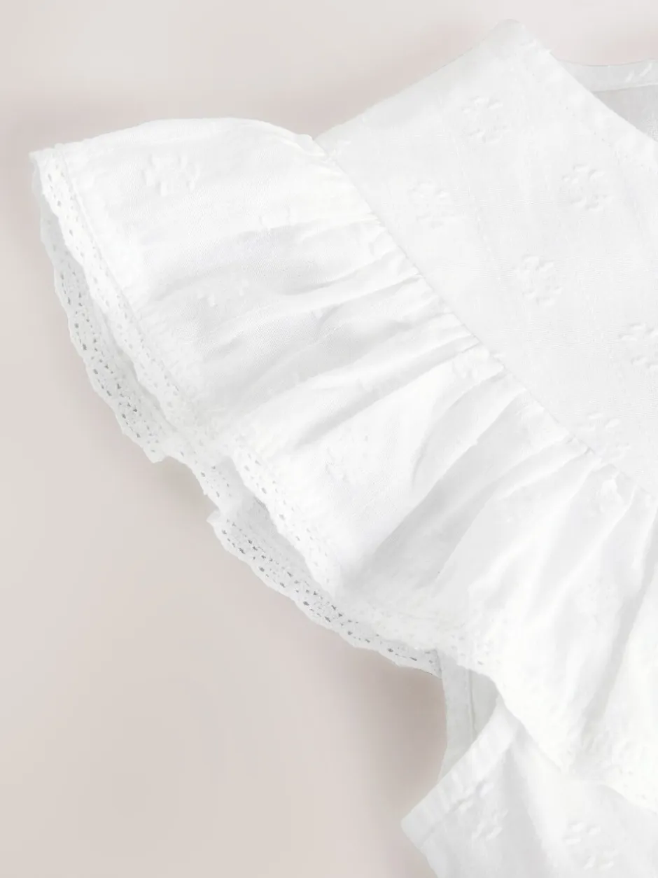 Overhemden En Blouses*Next - 100% katoenen blouse met strik aan de voorkant (3 - 16 jr) Wit